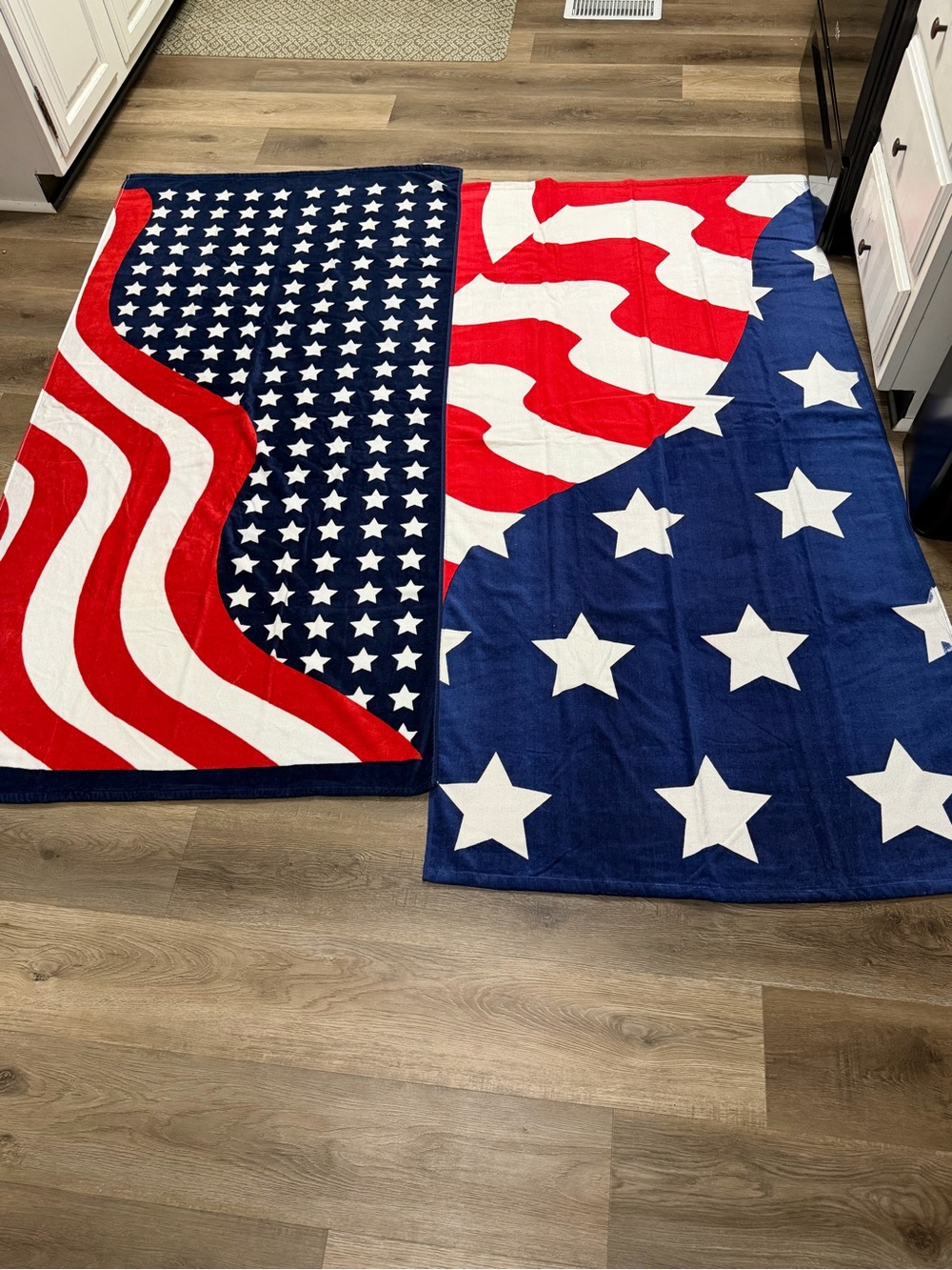 2 Lot Beach Towels American Flag Patriotic 71 X 36 & 69 X 36